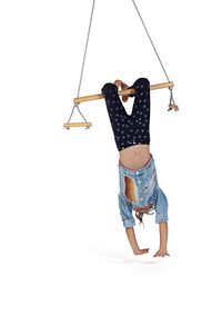 Trapez Ahşap Duyusal Salıncak Çocuk Aktivite Jimnastik Yoga Gelişim Salıncağı ürün fotoğrafı