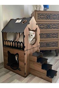 Büyük Kedi Evi Xxl Teraslı Kedi Evi 5kg Ve Üzeri Kediler Için ürün fotoğrafı