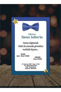 Beyza Davetiyecilik - Sünnet Davetiyesi (50 Adet ) ürün fotoğrafı