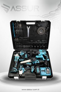 Profesyonel 21v Akülü 5'li Set Kırıcı Delici Hilti Taşlama Somun Sıkma Akülü Vidalama Budama T ürün fotoğrafı