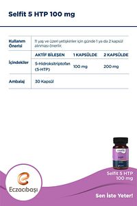5-HTP 100 mg - 30 Kapsül ürün fotoğrafı