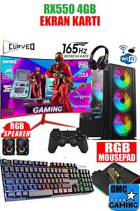 N137x(PUBG,GTA 5) Amd Reyzen 5 3600,32gb Ram,512gb Ssd,rx550,24''165hz Oyuncu Masaüstü Bilgisayarı ürün fotoğrafı