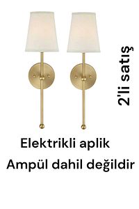 (2 ADET) Pars Tekli Eskitme Kaplamalı Aplik (KREM KONİK ABAJUR) ürün fotoğrafı