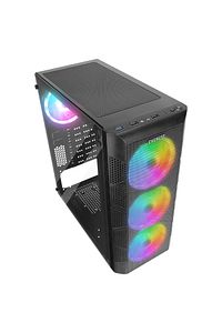 Crest V1 Mesh Temperli Camlı 4x12cm Auto Rgb Fan Atx Mid-t Gaming Oyuncu Kasası ürün fotoğrafı