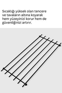 Paslanmaz Yanmaz Siyah Metal Büyük Nihale- Isıya Dayanıklı Mutfak Tezgahı Koruyucu Şık Metal Nihale ürün fotoğrafı
