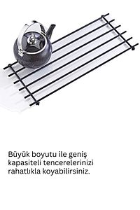 Paslanmaz Yanmaz Siyah Metal Büyük Nihale- Isıya Dayanıklı Mutfak Tezgahı Koruyucu Şık Metal Nihale ürün fotoğrafı