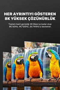 Ultra Yüksek Hızlı 8k Hdmi 2.1 Kablo, 4k 144hz Hdmi Kablosu 3 Metre Hdtv Kablosuuyumlu ürün fotoğrafı