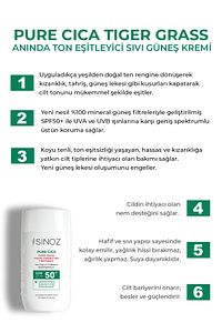Pure Cica Tiger Grass Anında Ton Eşitleyici Onarıcı Nemlendirici Spf50 Sıvı Yüz Güneş Kremi ürün fotoğrafı