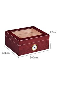 Kırmızı Camlı Humidor Puro Kutusu Rb95khv ürün fotoğrafı