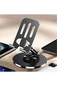 Yüksek Kalite Metal 360 Dönebilen Ayarlanabilir Telefon Ve Tablet Tutucu Masa Üstü Standı Siyah ürün fotoğrafı