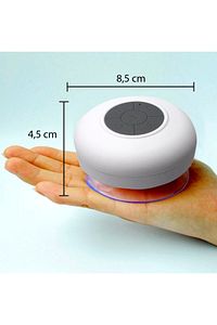 Su Geçirmez Mini Bluetooth Duş Hoparlörü (BEYAZ) ürün fotoğrafı