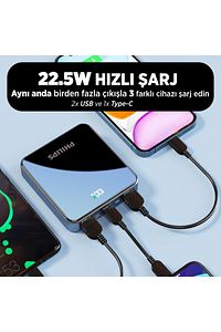 10000 Mah Powerbank 22.5w Pd 4 Portlu Led Göstergeli Taşınabilir Hızlı Şarj Cihazı ürün fotoğrafı