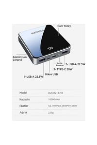 10000 Mah Powerbank 22.5w Pd 4 Portlu Led Göstergeli Taşınabilir Hızlı Şarj Cihazı ürün fotoğrafı