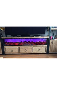 Dekoratif Şömine 5 Renk Efekti Uzaktan Kumanda 90x25x14 ürün fotoğrafı