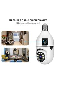 Wifi Çift Lens Ampul Kamera Evcil Hayvan-Bebek Hareket Takip Gözetim 1080P Akıllı Güvenlik Sistemi ürün fotoğrafı