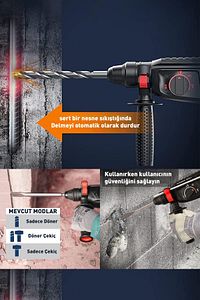 850w Metal Şanzıman Darbeli Matkap Kırıcı Delici Hilti 2-28mm ürün fotoğrafı