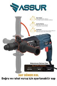 850w Metal Şanzıman Darbeli Matkap Kırıcı Delici Hilti 2-28mm ürün fotoğrafı