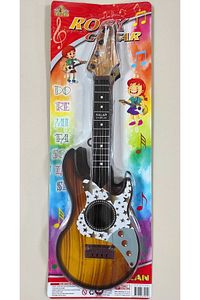 4 Telli Kahverengi Elektro Oyuncak Gitar 23 Nisan Gösterisi Çocuk Gitarı Akort Edilebilir 50 Cm. ürün fotoğrafı