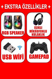 Nx19 (PUBG,GTA 5) I5 9400f (9.NESİL) 16gb,500gb Hdd,256gb Ssd,rx550.24''oyuncu Masaüstü Bilgisayar ürün fotoğrafı