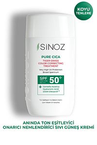 Pure Cica Tiger Grass Anında Ton Eşitleyici Onarıcı Nemlendirici Spf50 Sıvı Yüz Güneş Kremi ürün fotoğrafı