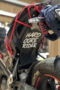 Motor için Dekoratif Sticker Hard Core Rider Beyaz (1 Adet) ürün fotoğrafı