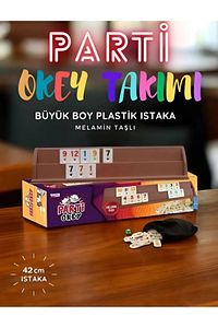 Büyük Boy Okey Takımı 42 Cm Plastik Istakalı Melamin Taşlı Parti Hobi Oyun Seti ürün fotoğrafı