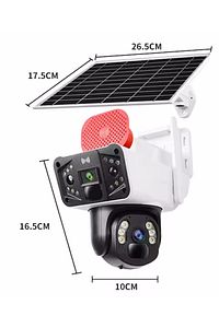 Okam 3915 4g 6mp Dual Lens Güneş Panelli Solar Sirenli Güvenlik Kamerası "beyaz Renk" ürün fotoğrafı
