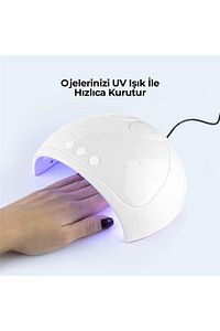 Kedi Desenli Oje Kurutma Makinesi 15 Ledli 45 Watt Oje Ve Tırnak Kurutucu Fototerapi Makinesi ürün fotoğrafı