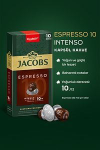 Espresso 10 Intenso Nespresso Uyumlu Alüminyum Kapsül Kahve 10 Adet X 5 Paket ürün fotoğrafı