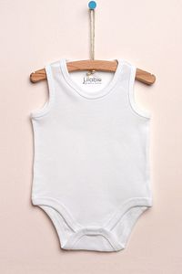 %100 Organik Pamuk 5li Beyaz Atlet Bebek Body ürün fotoğrafı