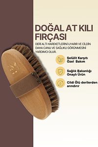 Selülit Karşıtı Doğal At Kılı Selülit Fırçası ürün fotoğrafı