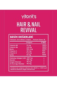 Hair & Nail 60 Kapsül - Saç & Tırnak Vitamini Kolajen, Keratin, Biotin, Isırgan Eks, Atkuyruğu Eks ürün fotoğrafı