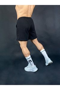 Siyah Erkek Baskılı Regular Fit Cepli Şort ürün fotoğrafı