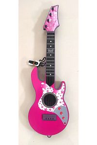 4 Telli Pembe Elektro Oyuncak Gitar Müzik Arkadaşım Çocuk Gitarı Akort Edilebilir 50 Cm. ürün fotoğrafı