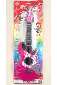 4 Telli Pembe Elektro Oyuncak Gitar Müzik Arkadaşım Çocuk Gitarı Akort Edilebilir 50 Cm. ürün fotoğrafı