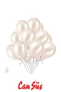 Beyaz Metalik Balon 5'li ürün fotoğrafı