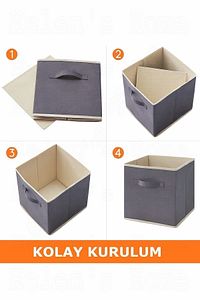 3'lü Dolap Içi Çamaşır Oyuncak Düzenleyici Kapaksız Saklama Kutusu Organizer 30x30x30 ürün fotoğrafı