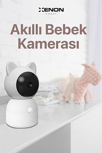Akıllı Bebek Kamerası Çift Yönlü Ses Ninni Gece Görüşü Gece Lambası Termometreli Mobil Uygulamalı ürün fotoğrafı