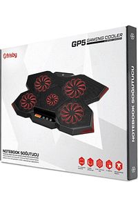 Fnc-5255b Gp5 E-sport Design 5 Fanlı Ledli Lcd Kontrol Panelli 15-17" Pro Standlı Notebook Soğutucu ürün fotoğrafı