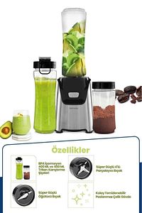 Mixgrind 2in1 Paslanmaz Çelik Bıçaklı Kişisel Smoothie Blender Ve Kahve Baharat Öğütücü ürün fotoğrafı