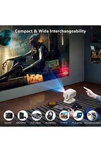 Projeksiyon Cihazı Taşınılabilir Wifi 2.4+5G-6.0 4K UHD 150 İnç Dahili Hoparlör 180 Derece Smart Led ürün fotoğrafı