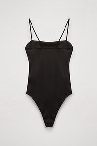 Askılı Bodysuit Siyah ürün fotoğrafı