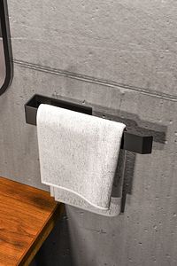 Paslanmaz Çelik Havluluk / Yapışkanlı Sistem / Banyo Lavabo Mutfak / Mat Siyah ürün fotoğrafı