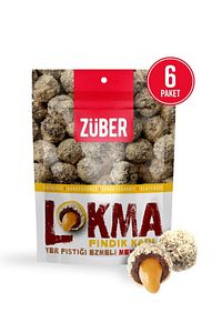 Lokma Fındık Kaplı Fıstık Ezmeli Meyve Topu 96g X 6 Paket ürün fotoğrafı