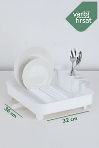 Açılır Kapanır Sürgülü Tabaklık Bulaşıklık Bulaşık Sepeti Bulaşık Kurutma / Beyaz ürün fotoğrafı