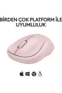 M240 Sessiz Kompakt Kablosuz Bluetooth Mouse - Pembe ürün fotoğrafı