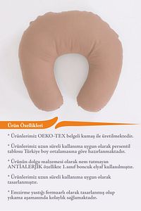 Çift Taraflı Emzirme Yastığı Bebek Destek Minderi Hamile Yastığı %100 Pamuk - Bebek Kahve Yıldız ürün fotoğrafı
