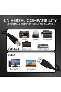 1.5 Metre 1.5mt Samsung Hp Epson Brother Usb 2.0 Kare Usb Printer Usb Yazıcı Ara Bağlantı Kablosu ürün fotoğrafı