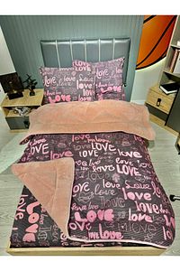 Tek Kişilik Welsoft Pufidik Uyku Seti (Lastikli Çarşaflı) Pudra Love ürün fotoğrafı