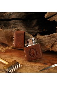 El Yapımı Hakiki Deri Zippo Tarzı Çakmak Isme Özel Babalar Günü ürün fotoğrafı